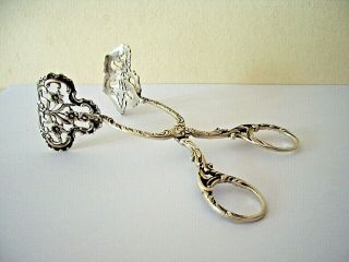 A Late 19th Century,  Georgian Style Solid Silver,  Salad Or Pastry Tongs