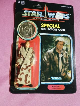 Vintage 1984 Kenner Star Wars Han Solo Trench Coat,  Special Coin