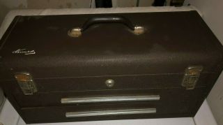 Vintage Kennedy 2 Drawer Machinist Tool Box 220 637846 With Lock