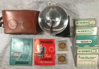 Vintage View Master Personal Stereo Camera,  Case Flash Attachment & More