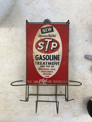 Vintage Stp Gasoline Treatment Can Display Rack Service Station Garage Oil Indy