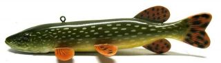 Early Greg Pususta Pike 15 Fish Spearing Decoy Collectible Ice Fishing Lure