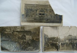 Rare 12 x Fairground Funfair Showman CDV / Postcards c.  1900 A/F 10