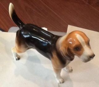 Vintage Ceramic Beagle Hunting Dog Marked 164 Hunter Hound Dogs Hounds