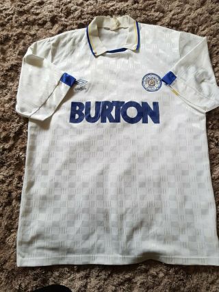 Rare vintage Leeds United Football Shirt Size Large BURTONS 2
