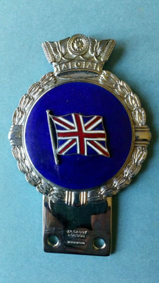 Scarce Vintage J R Gaunt Car Badge " Union Jack " England Flag