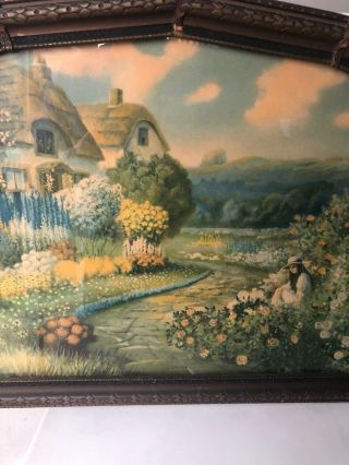 Vintage Frame & Print (Path Of Flowers) ; Copyright 1925 by Borin of Chicago 2