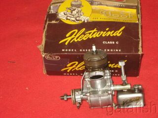 VINTAGE HOOF PRODUCTS FLEETWIND 60 GAS SPARK IGNITION MODEL AIRPLANE ENGINE wBOX 2