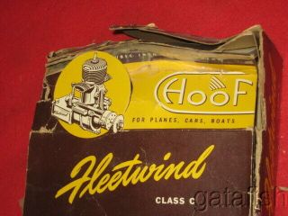 VINTAGE HOOF PRODUCTS FLEETWIND 60 GAS SPARK IGNITION MODEL AIRPLANE ENGINE wBOX 7