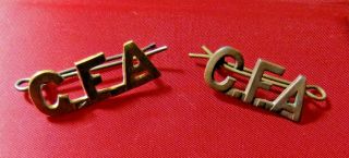 2 Wwii Canada Military Shoulder Badges - C.  F.  A.