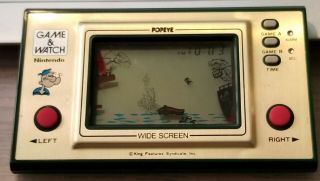 Vintage 1981 Nintendo Game & Watch Popeye Wide Screen Made In Japan