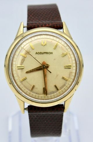 Vintage Bulova Accutron Watch 10k Gold Filled Men 