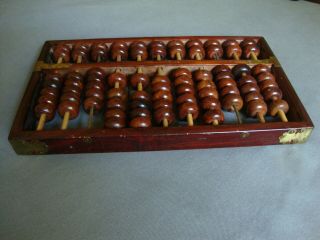 Vintage Lotus Flower Chinese Abacus,  11 Rods,  77 Beads,  People ' s Republic of China 3