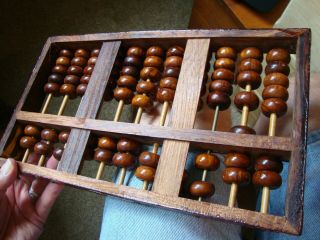 Vintage Lotus Flower Chinese Abacus,  11 Rods,  77 Beads,  People ' s Republic of China 6