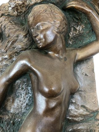 Vintage Cast Bronze Art Deco Nude Sculpture SIGNED Mcpherson - 5