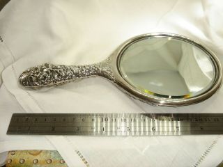 A Stunning Antique Solid Silver Cluny by Gorham Sterling Silver Hand Mirror 4