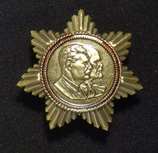 Rare Badge Ussr Soviet Military Political Communist Leader J.  Stalin & V.  Lenin