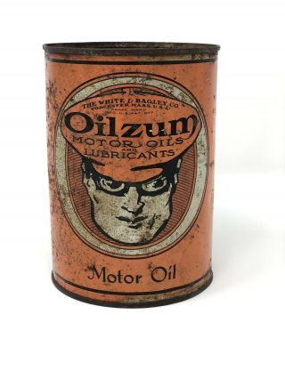 Vintage Oilzum Motor Oil Can,  1 Quart All Metal