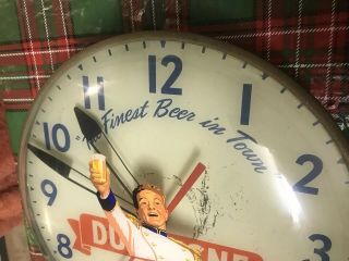 Vtg 1950s Duquesne Pilsener Beer 15” Light - Up Advertising Sign Bubble PAM Clock 3
