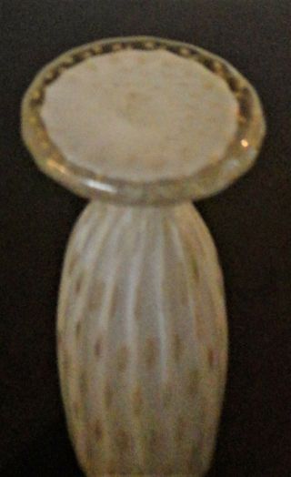 Barbini Murano Art Glass ribbed gold - bubble vtg pearly jewel 6 
