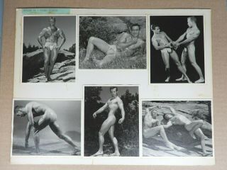 Rare Male Nude Show Card,  12 Photos,  15 Different Models Wpg,  1950 