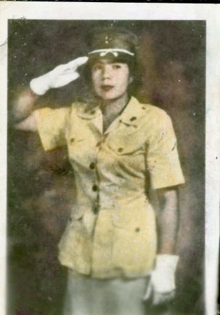 Org Post Wwii Photo: Color Photo Of Female Marine - Named