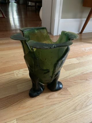 Vintage - Gaetano Pesce - Green Footed Resin Ice Bucket.  One Of A Kind