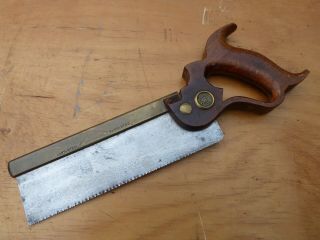 Vintage Disston 8 " Brass Back Dovetail Tenon Saw 1896 - 1917