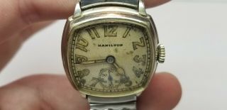 Vintage HAMILTON Art Deco 1930 ' s 14k Gold Filled Men ' s Watch 17j 987 - F 6