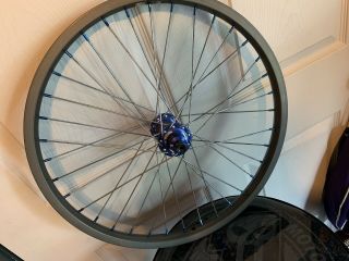 Rare Gt Bmx Blue Anodized Wheel Set With Sun Hard Ano Hoops