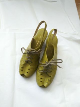 Remix Vintage Shoes Greta Green Leather 9
