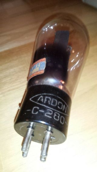 RARE - C - 280 CARDON Mesh Plate Engraved Base Globe 80 HiFi Radio Amp Vacuum Tube 6