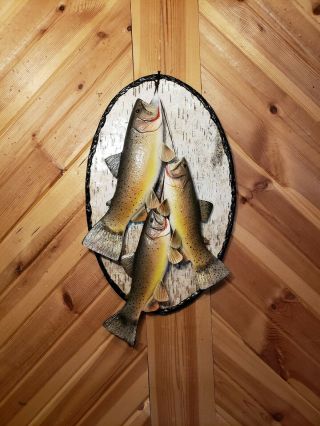 Yellowstone Cutthroat Trout Wood Carving Fish Mount Taxidermy Casey Edwards