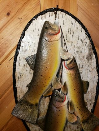 Yellowstone cutthroat trout wood carving fish mount taxidermy Casey Edwards 2