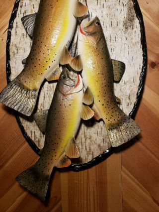 Yellowstone cutthroat trout wood carving fish mount taxidermy Casey Edwards 3