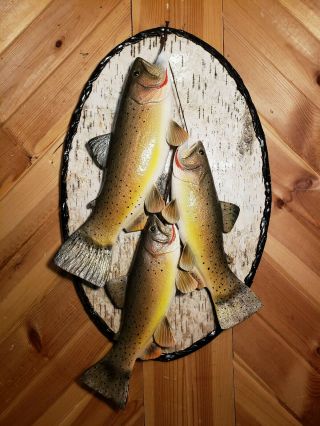 Yellowstone cutthroat trout wood carving fish mount taxidermy Casey Edwards 4