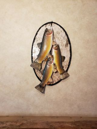 Yellowstone cutthroat trout wood carving fish mount taxidermy Casey Edwards 5