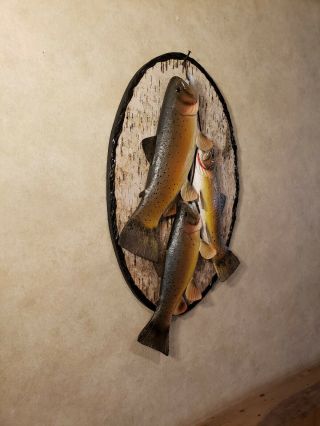 Yellowstone cutthroat trout wood carving fish mount taxidermy Casey Edwards 7