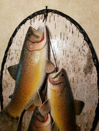 Yellowstone cutthroat trout wood carving fish mount taxidermy Casey Edwards 8