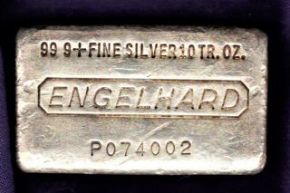 Engelhard 10 Oz Silver Bar Vintage Waffle Reverse.  999,  Fine Silver.  Bar