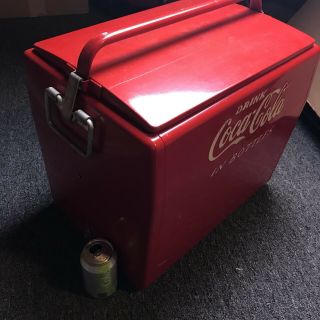 Vintage 1950 Coca - Cola Metal Cavalier Carry Cooler Senior W/box