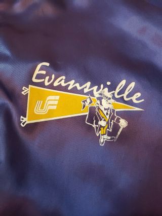 Vintage University Of Evansville Chalkline Satin Jacket Adult Large Purple Aces 2
