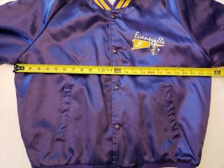 Vintage University Of Evansville Chalkline Satin Jacket Adult Large Purple Aces 5