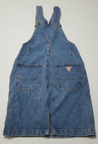 Vintage Guess Denim Overall Dress Skirt Jean Size 2 Extremely Rare Euc