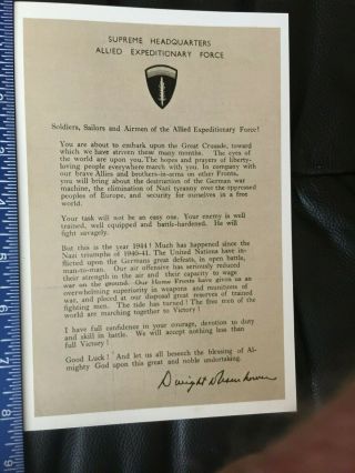 Wwii Gen.  Eisenhower D - Day Letter To Troops - Look