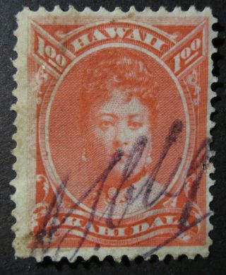 Hawaii Scott 49 With A.  S.  Cleghorn Manuscript Cancel; Faulty But Very Rare
