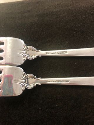 Vintage Wallace Grand Baroque Sterling Silver Set Of 2 Luncheon Forks 137 Grams 4