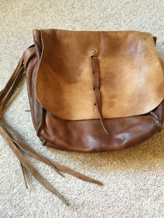 Vintage Western Leather Saddle Bags 55” Long 15” By 13” X 5” Deep.
