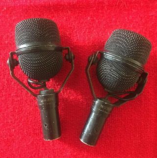 2 X Vintage EV N/D308 Dynamic Supercardioid Instrument Microphone Mic Bag 3