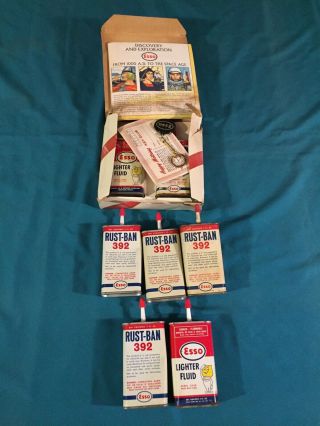Vintage Esso Humble Oil Gift Box And Maps With Empty Tins Everything Pictured